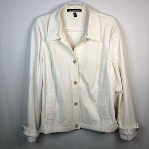 Company Ellen Tracy White Button Down Front Jacket